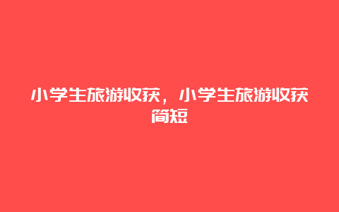 小学生旅游收获，小学生旅游收获简短