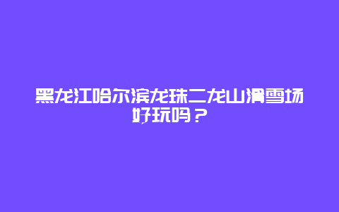 黑龙江哈尔滨龙珠二龙山滑雪场好玩吗？