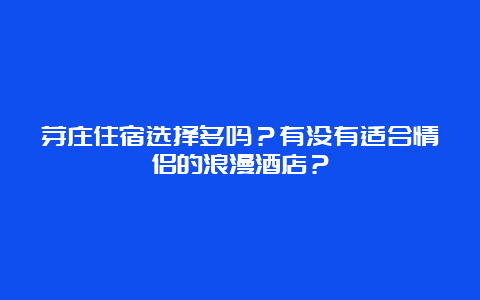 芽庄住宿选择多吗？有没有适合情侣的浪漫酒店？