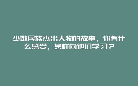 少数民族杰出人物的故事，你有什么感受，怎样向他们学习？