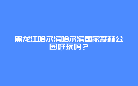 黑龙江哈尔滨哈尔滨国家森林公园好玩吗？