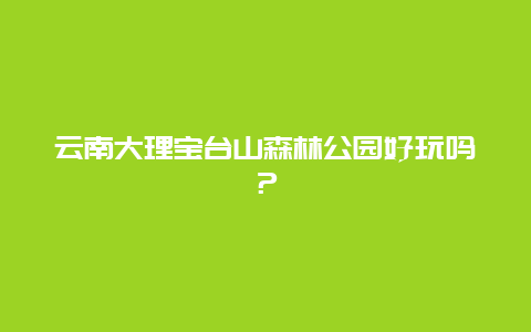 云南大理宝台山森林公园好玩吗？