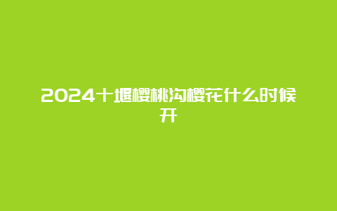 2024十堰樱桃沟樱花什么时候开