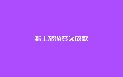 指上旅游多久放款