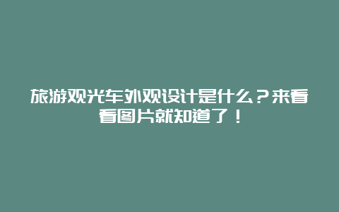 旅游观光车外观设计是什么？来看看图片就知道了！