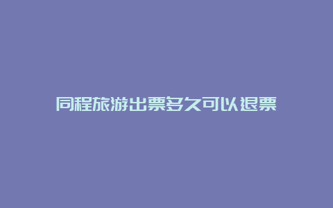 同程旅游出票多久可以退票