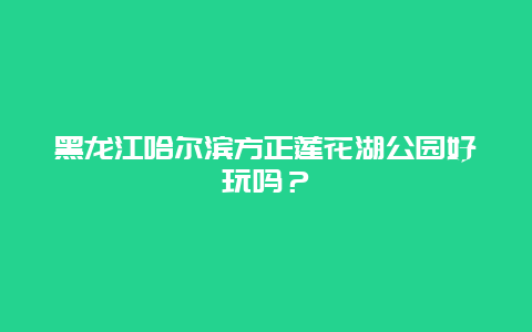 黑龙江哈尔滨方正莲花湖公园好玩吗？