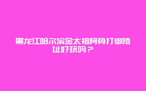 黑龙江哈尔滨金太祖阿骨打御陵址好玩吗？