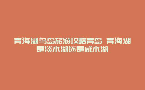 青海湖鸟岛旅游攻略青岛 青海湖是淡水湖还是咸水湖