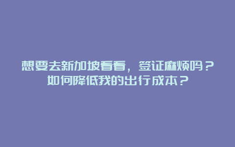 想要去新加坡看看，签证麻烦吗？如何降低我的出行成本？