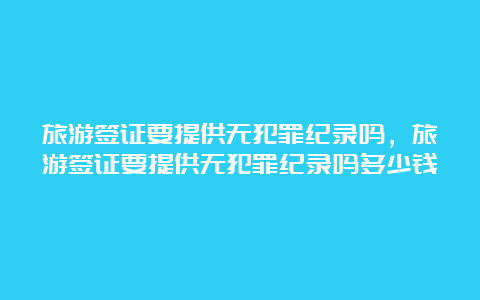 旅游签证要提供无犯罪纪录吗，旅游签证要提供无犯罪纪录吗多少钱