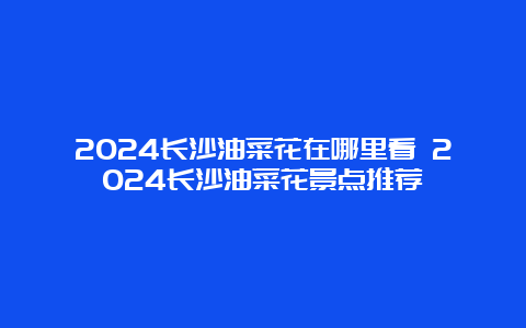 2024长沙油菜花在哪里看 2024长沙油菜花景点推荐