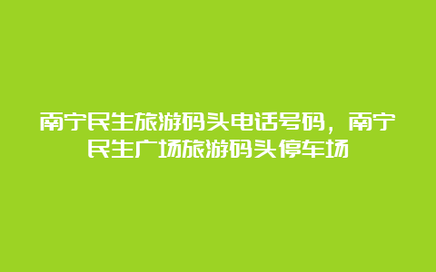 南宁民生旅游码头电话号码，南宁民生广场旅游码头停车场