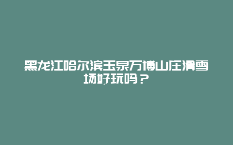 黑龙江哈尔滨玉泉万博山庄滑雪场好玩吗？