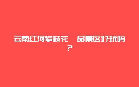 云南红河攀枝花勐品景区好玩吗？