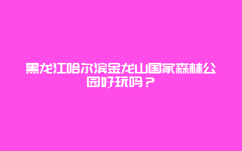 黑龙江哈尔滨金龙山国家森林公园好玩吗？