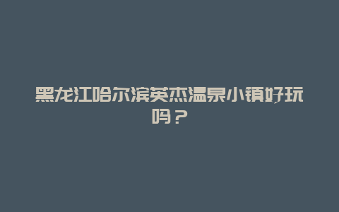 黑龙江哈尔滨英杰温泉小镇好玩吗？