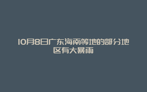 10月8日广东海南等地的部分地区有大暴雨