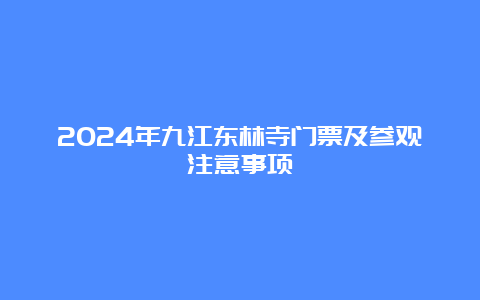 2024年九江东林寺门票及参观注意事项