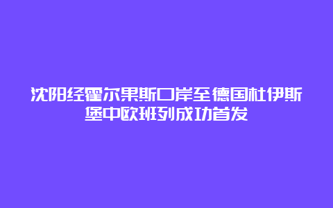 沈阳经霍尔果斯口岸至德国杜伊斯堡中欧班列成功首发