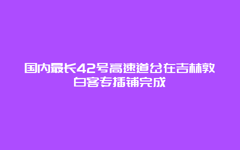 国内最长42号高速道岔在吉林敦白客专插铺完成