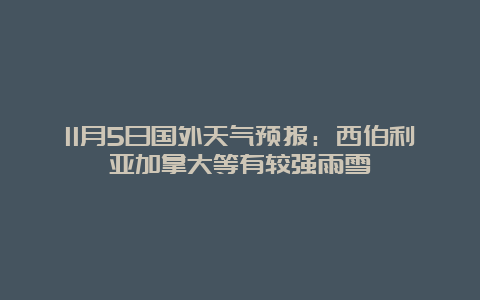 11月5日国外天气预报：西伯利亚加拿大等有较强雨雪