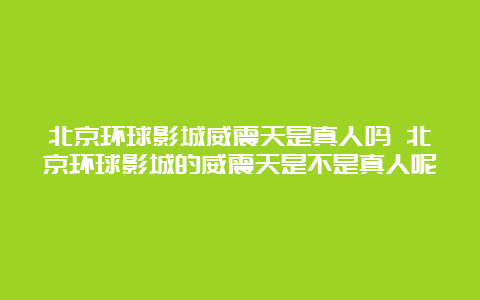 北京环球影城威震天是真人吗 北京环球影城的威震天是不是真人呢