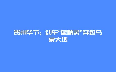 贵州毕节：动车“蓝精灵”穿越乌蒙大地