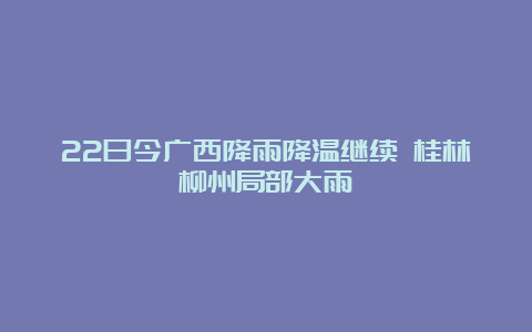 22日今广西降雨降温继续 桂林柳州局部大雨