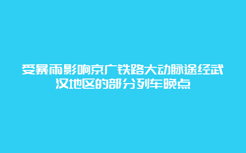 受暴雨影响京广铁路大动脉途经武汉地区的部分列车晚点