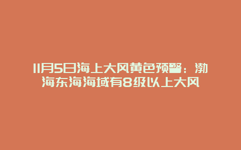 11月5日海上大风黄色预警：渤海东海海域有8级以上大风