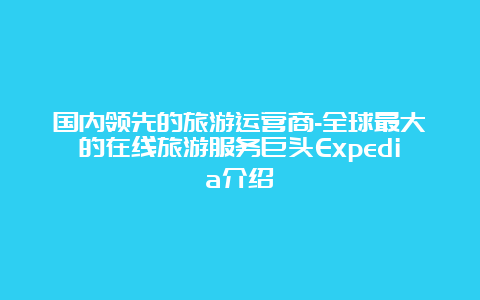 国内领先的旅游运营商-全球最大的在线旅游服务巨头Expedia介绍