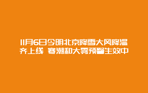 11月6日今明北京降雪大风降温齐上线 寒潮和大雾预警生效中