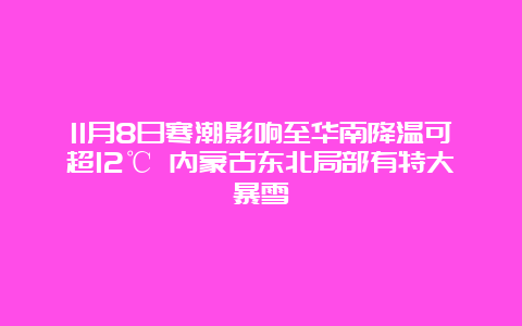 11月8日寒潮影响至华南降温可超12℃ 内蒙古东北局部有特大暴雪