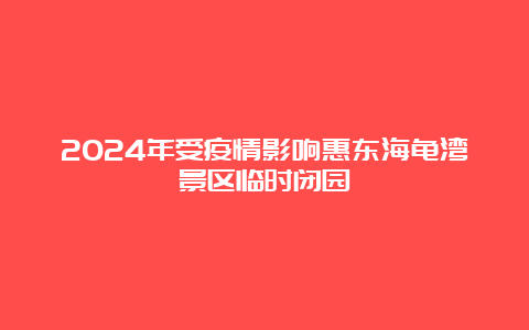 2024年受疫情影响惠东海龟湾景区临时闭园