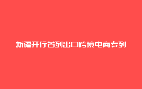 新疆开行首列出口跨境电商专列