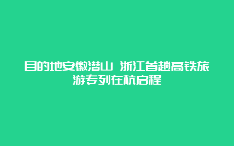 目的地安徽潜山 浙江首趟高铁旅游专列在杭启程