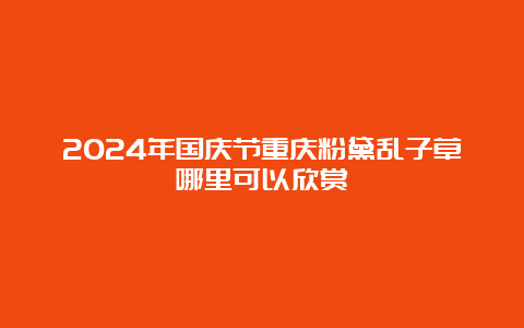 2024年国庆节重庆粉黛乱子草哪里可以欣赏