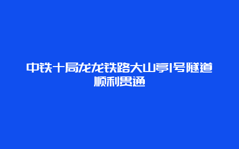 中铁十局龙龙铁路大山亭1号隧道顺利贯通