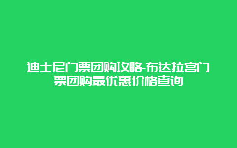 迪士尼门票团购攻略-布达拉宫门票团购最优惠价格查询