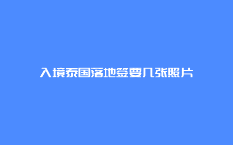 入境泰国落地签要几张照片