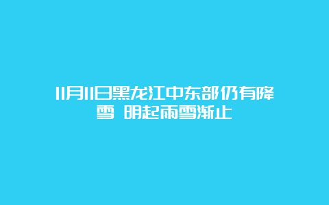 11月11日黑龙江中东部仍有降雪 明起雨雪渐止