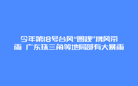 今年第18号台风“圆规”携风带雨 广东珠三角等地局部有大暴雨