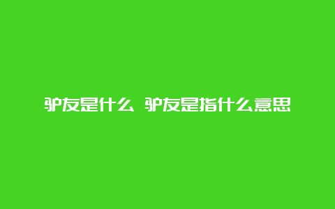 驴友是什么 驴友是指什么意思