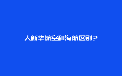 大新华航空和海航区别？