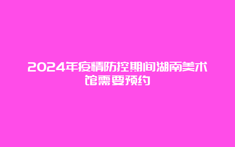 2024年疫情防控期间湖南美术馆需要预约