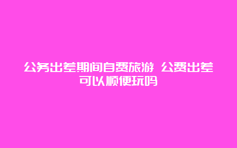 公务出差期间自费旅游 公费出差可以顺便玩吗