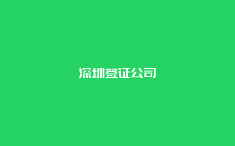 深圳签证公司