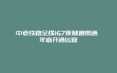 中老铁路全线167座隧道贯通 年底开通运营