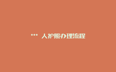 *** 人护照办理流程